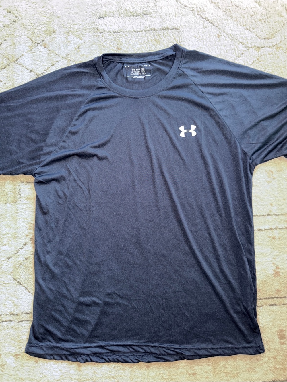 Under Armour Black Short-Sleeve Athletic Tee with White Logo
